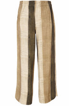 Army Green Striped Wide Ankle Length Trousers