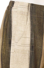 Army Green Striped Wide Ankle Length Trousers