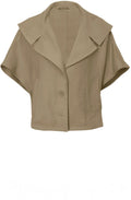 Army Green Wide Lapel Box Jacket