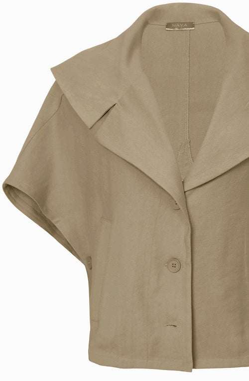 Army Green Wide Lapel Box Jacket