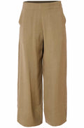 Army Green Wide Leg Ankle Length Trousers