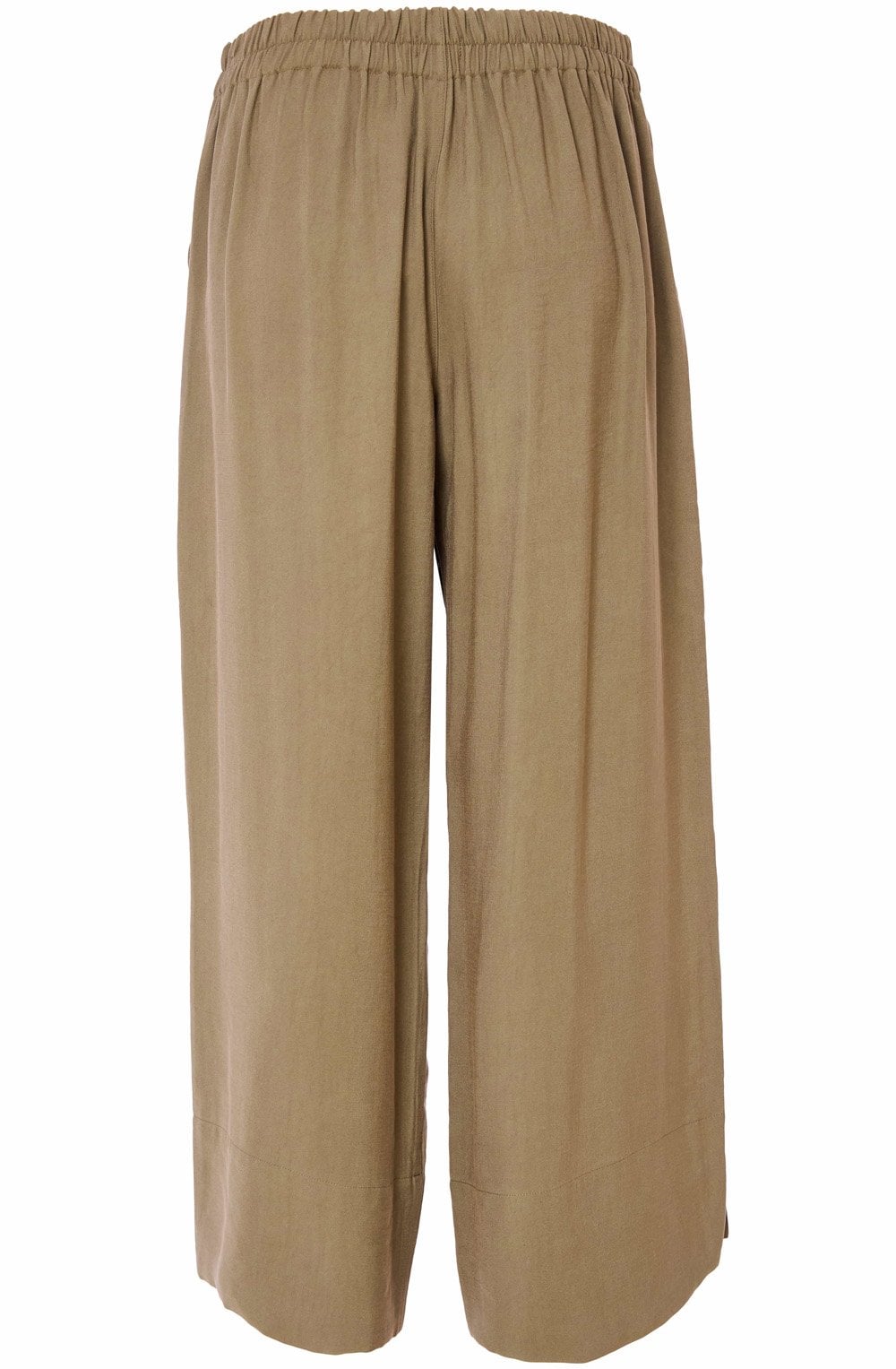 Army Green Wide Leg Ankle Length Trousers