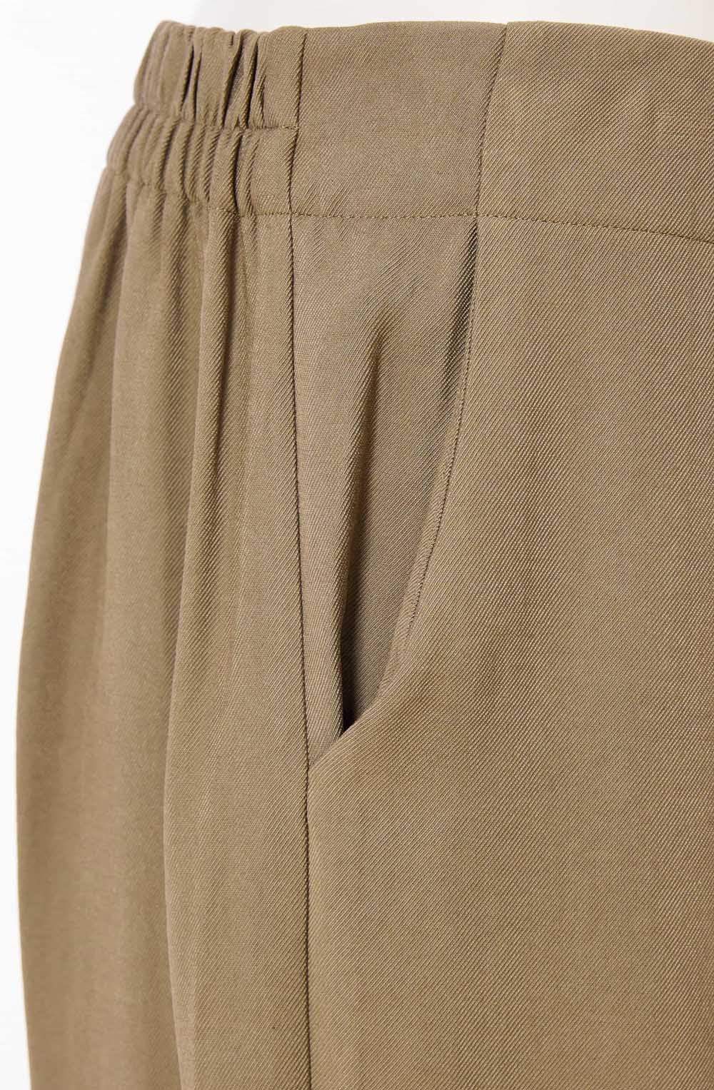 Army Green Wide Leg Ankle Length Trousers