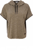 Army Green Zip Detail Hooded Top