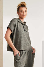 Army Green Zip Detail Hooded Top