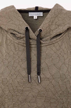 Army Green Zip Detail Hooded Top