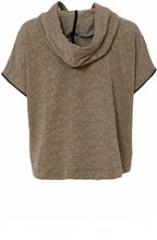 Army Green Zip Detail Hooded Top