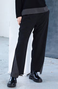Black and Grey Cut Out Hem Trousers