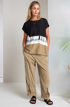 Black and Tan Abstract Print Loose Fit Top