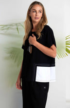 Black and White Contrast Panel Oversized Top