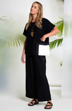 Black and White Contrast Panel Oversized Top