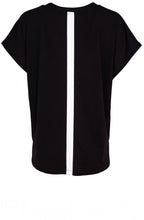 Black and White Contrast Stripe V Neck Top