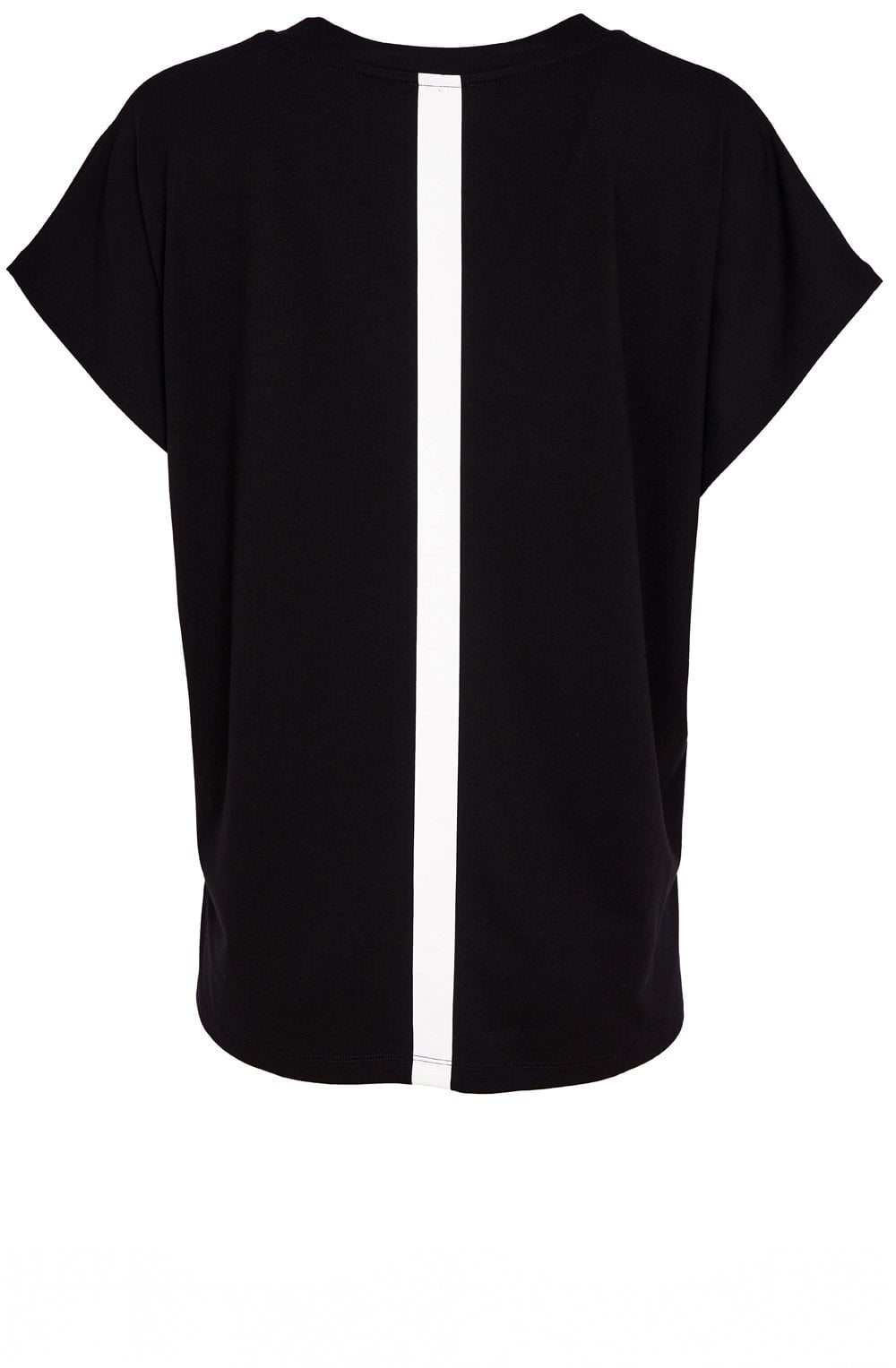 Black and White Contrast Stripe V Neck Top
