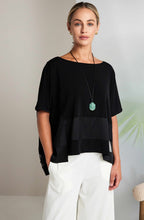 Black Contrast Panels Oversized Top