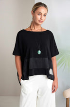 Black Contrast Panels Oversized Top