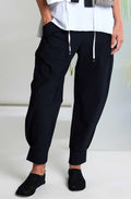 Black Cuffed Tapered Trousers