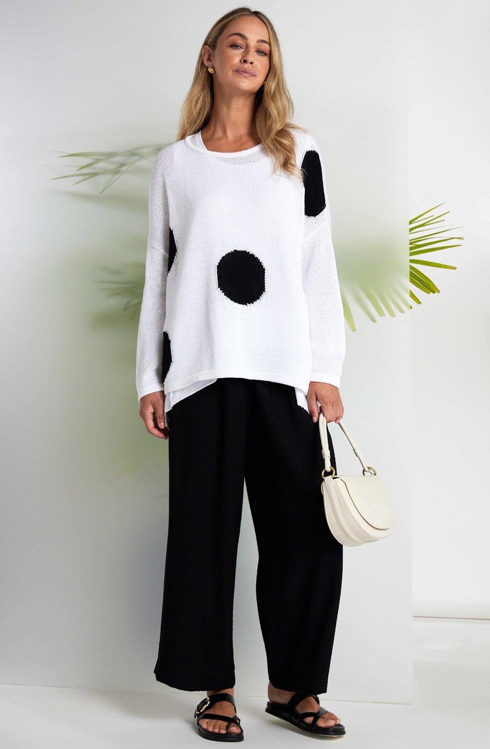 Black Polka Dot Oversized Jumper