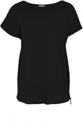 Black Side Zip Detail Oversized Top