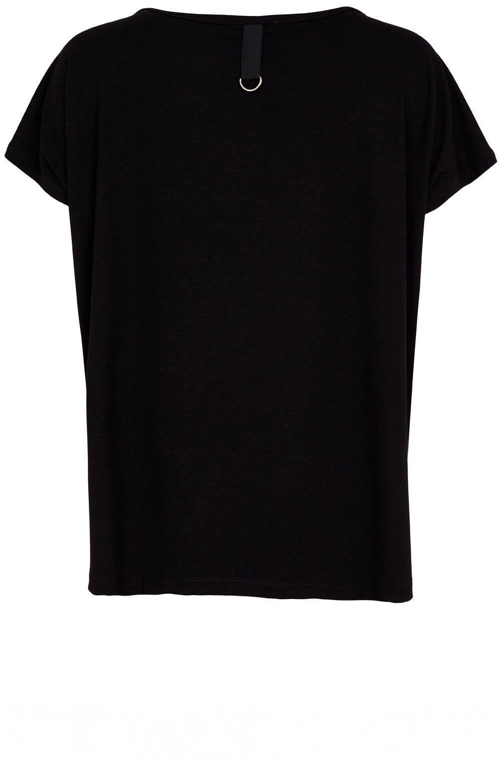Black Side Zip Detail Oversized Top
