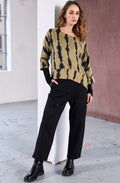 Black Tab Detail Tapered Trousers