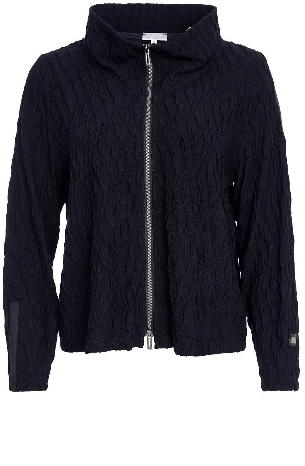 Black Textured Jersey Cardigan