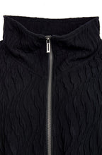 Black Textured Jersey Cardigan