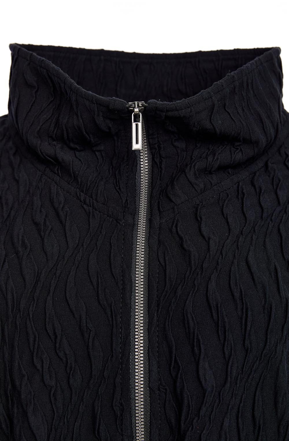 Black Textured Jersey Cardigan