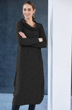 Black Textured Jersey Tulip Hem Dress