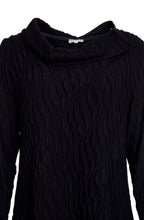 Black Textured Jersey Tulip Hem Dress