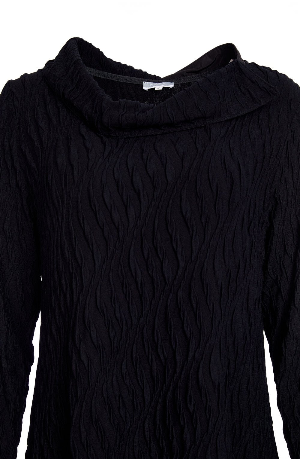 Black Textured Jersey Tulip Hem Dress