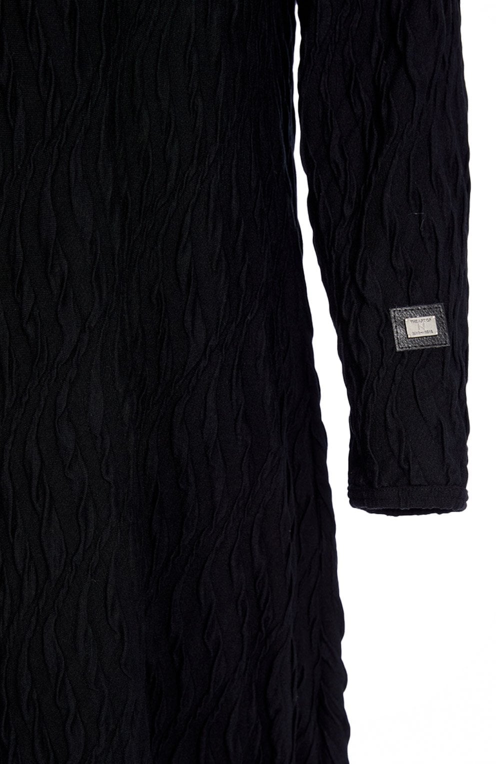 Black Textured Jersey Tulip Hem Dress