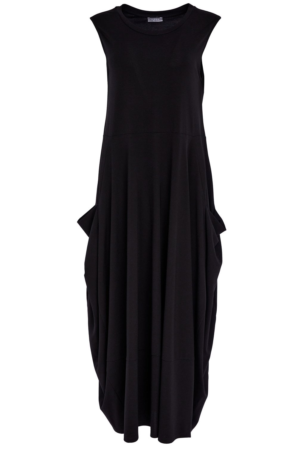 Black Tulip Hem Capped Sleeve Maxi Dress