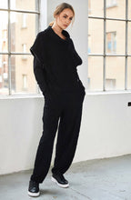 Black Zip Detail Funnel Neck Top