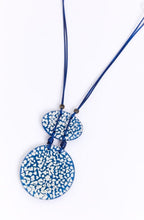 Blue Mottle Disk Statement Necklace