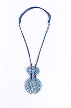 Blue Mottle Disk Statement Necklace