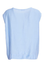 Blue Pleat Detail Relaxed Blouse