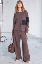 Cocoa and Black Contrast Pocket Sweatshirt