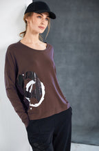 Cocoa Distorted Circle Print Relaxed Top