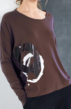 Cocoa Distorted Circle Print Relaxed Top