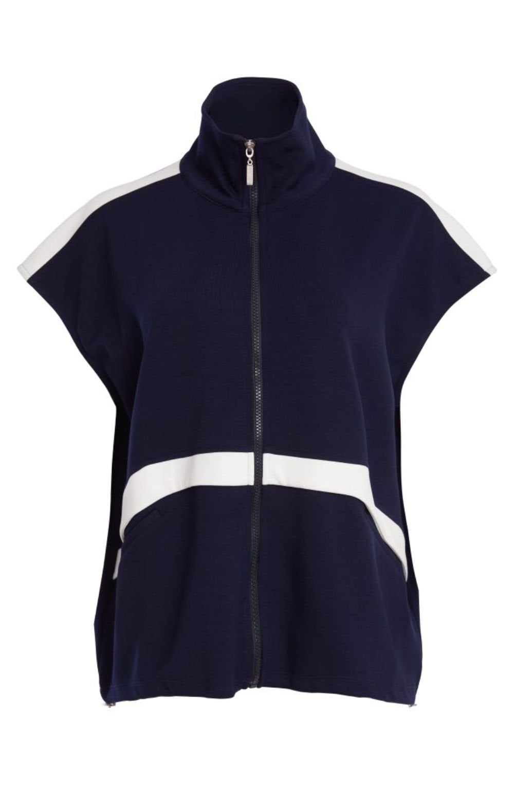 Contrasting Stripe Zip Front Sweatshirt