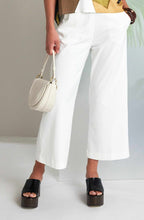 Cream Luxury Jersey Wide Leg Cropped Trousers