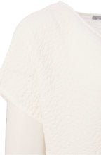 Cream Seersucker Oversized T Shirt