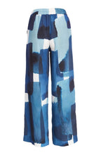 Denim Blue All Over Pattern Wide Leg Trousers