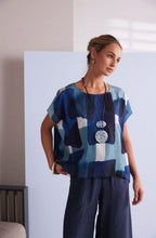 Denim Blue Bold Print Blouse