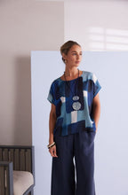 Denim Blue Bold Print Blouse