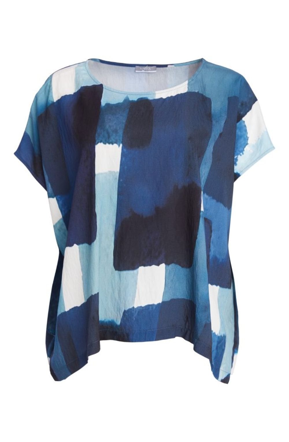 Denim Blue Bold Print Blouse