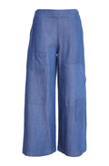 Denim Blue Wide Leg Tencel Trousers