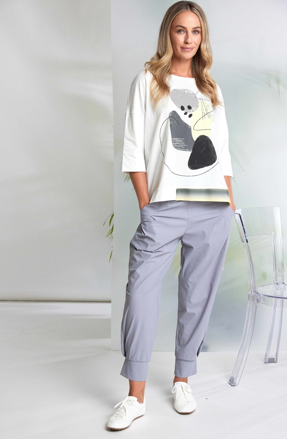 Dove Grey Cuffed Tapered Trousers