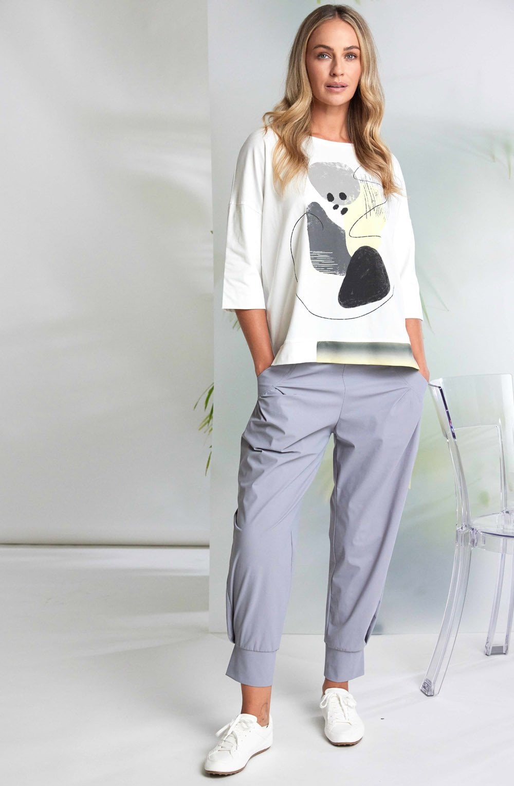 Dove Grey Cuffed Tapered Trousers