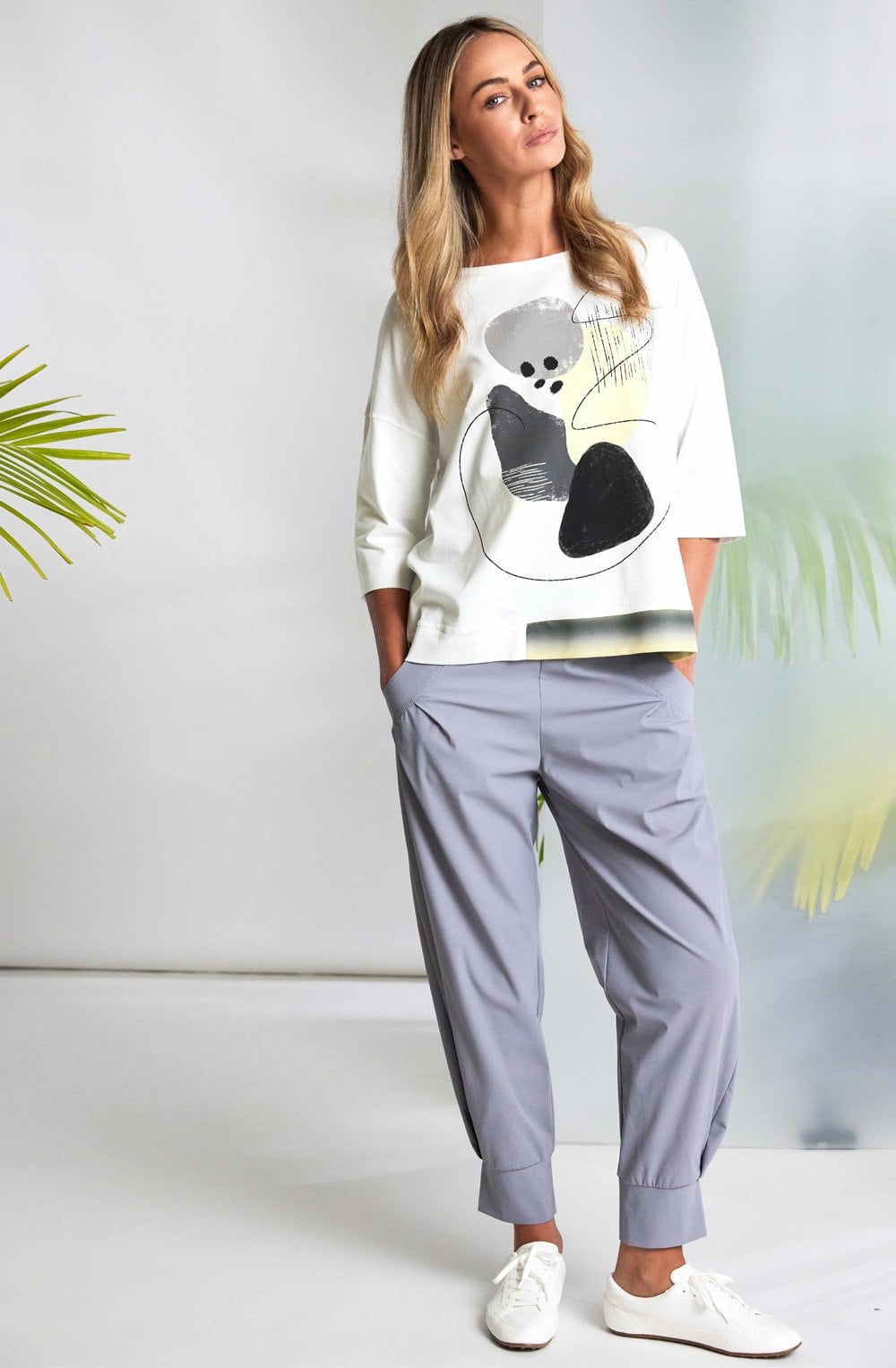 Dove Grey Cuffed Tapered Trousers